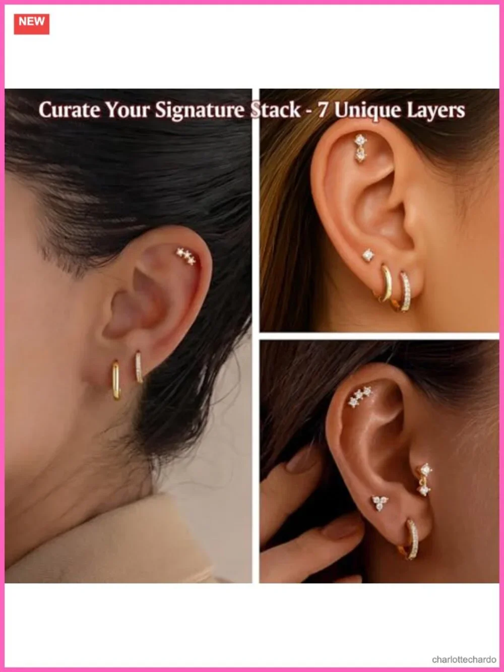 14K Gold-Plated Hypoallergenic Stud Hoop Earrings Set for Women
